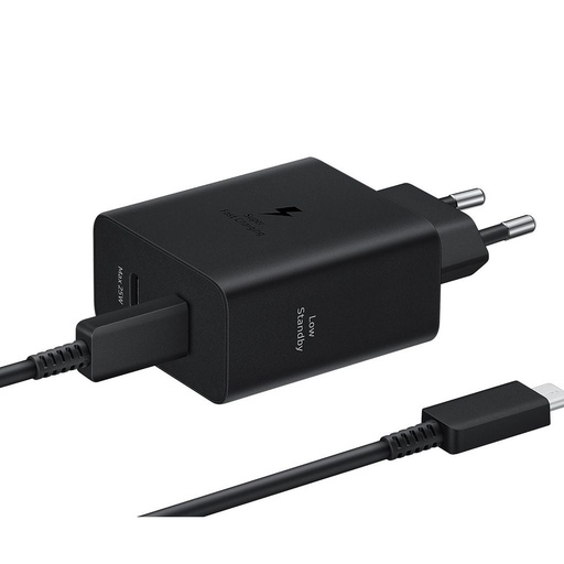 Samsung PD Dual USB-C de rețea încărcător rapid 50W + USB-C cablu (Negru)