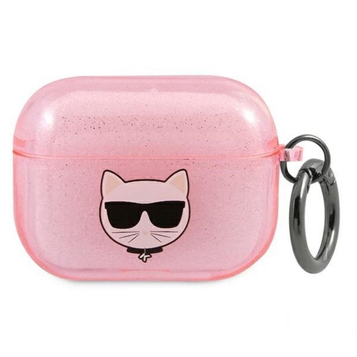 Apple AirPods Pro Karl Lagerfeld cu sclipici husă Choupette (Roz) – KLAPUCHGP