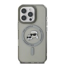 Apple iPhone 16 Pro Karl Lagerfeld IML K&CH Heads Metal Frame MagSafe tok (Fekete) - KLHMP16LHLSKCK