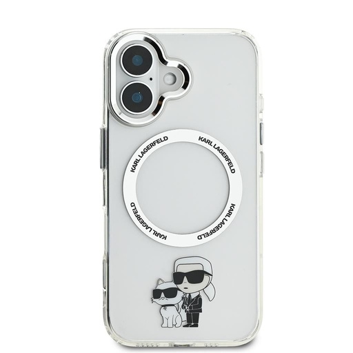 Apple iPhone 16 Karl Lagerfeld IML Karl and Choupette MagSafe husă (Transparent) - KLHMP16SHNKCIT