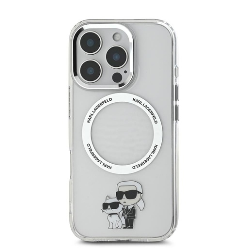 Apple iPhone 16 Pro Max Karl Lagerfeld IML Karl and Choupette MagSafe husă (Transparent) - KLHMP16XHNKCIT
