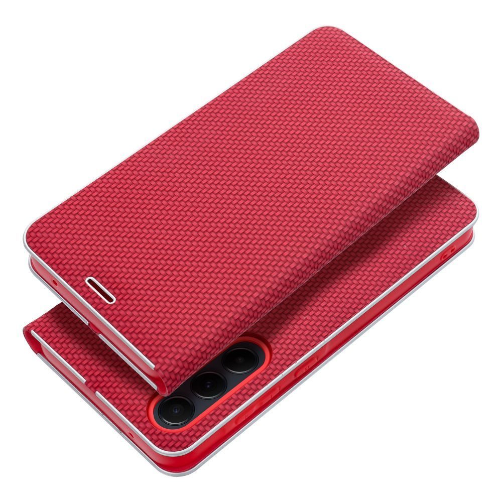 Xiaomi Redmi Note 14 5G Lunca carbon notesz tok (Piros)