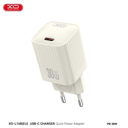 XO L148 PD 30W încărcător rapid (Bej) – USB-C conector