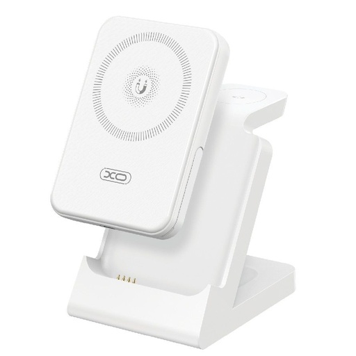 XO CX033 fără fir 3in1 încărcător és power bank 5000mAh 15W (Alb)