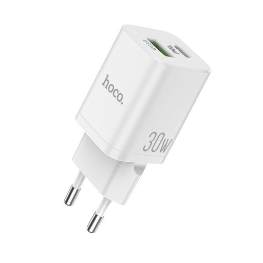 Hoco N13 hálózati gyorstötlő (QC, PD), PD 30W + QC 3.0, fehér