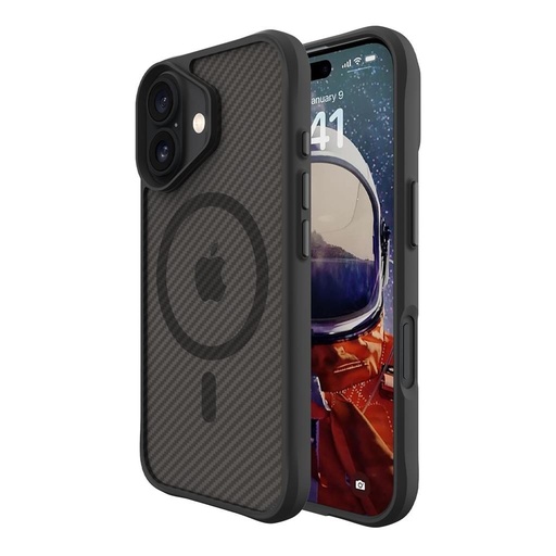 Apple iPhone 16 TOKO Carbon fiber MagSafe husă spate (Negru)