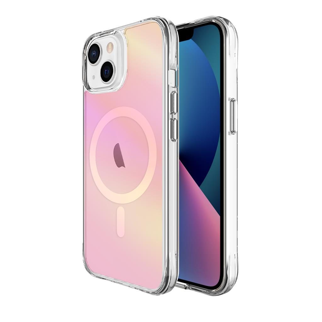 Apple iPhone 14 / iPhone 13 TOKO Pure rainbow magsafe hátlap tok (Rózsaszín)