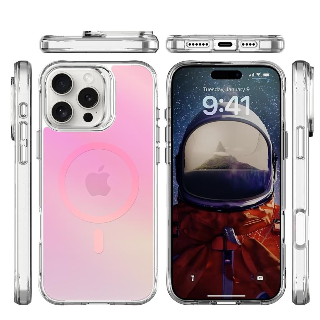 Apple iPhone 16 Pro Max TOKO Pure rainbow magsafe hátlap tok (Rózsaszín)