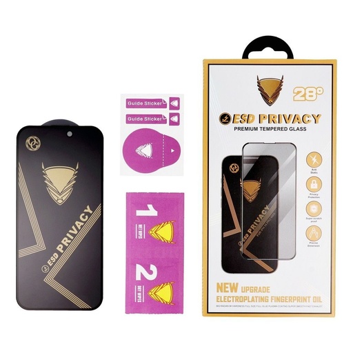 Apple iPhone 13Pro / iPhone 14 OG Premium Privacy sticlă securizată (Negru)