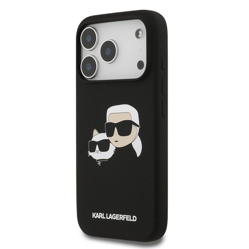 Karl Lagerfeld Liquid Silicone Double Heads MagSafe husă iPhone 17 Pro (Negru) - KLHMP17LSKCHPPLK