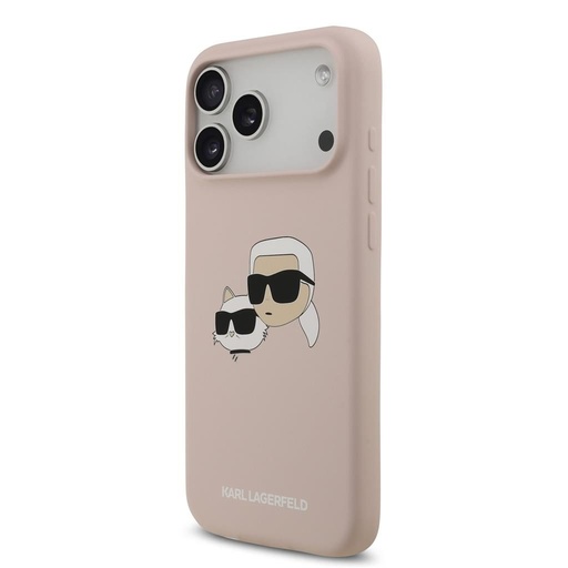 Karl Lagerfeld Liquid Silicone Double Heads MagSafe husă iPhone 17 Pro Max (Roz) - KLHMP17XSKCHPPLP