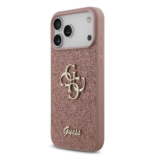 Guess PU Fixed Glitter 4G Metal Logo husă iPhone 17 Pro Max (Roz) - GUHCP17XHG4SGP