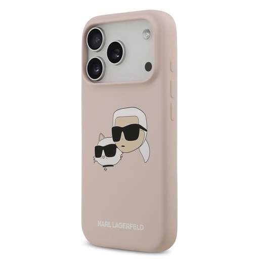Karl Lagerfeld Liquid Silicone Double Heads MagSafe husă iPhone 17 Pro (Roz) - KLHMP17LSKCHPPLP