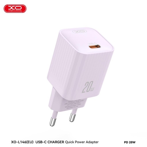 XO L146 PD 20W încărcător rapid (Mov) – USB-C conector