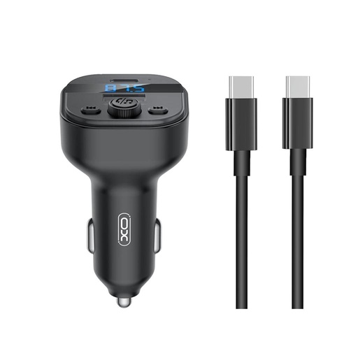 XO BCC18 Bluetooth MP3 auto încărcător 3A + Type-C cablu (Negru)