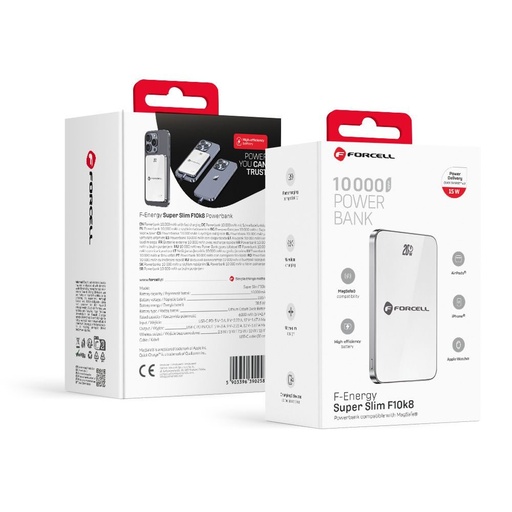 Forcell F-Energy SuperSlim F5K8 MagSafe power bank 15W 5000 mAh (Alb)
