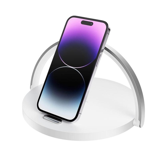 XO WX030 3 az 1-ben fără fir încărcător (Alb) – 15W, de noapte lumină, suport telefon