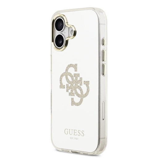 Guess PC/TPU Mirror 4G Glitter Logo MagSafe iPhone 17 (Auriu)