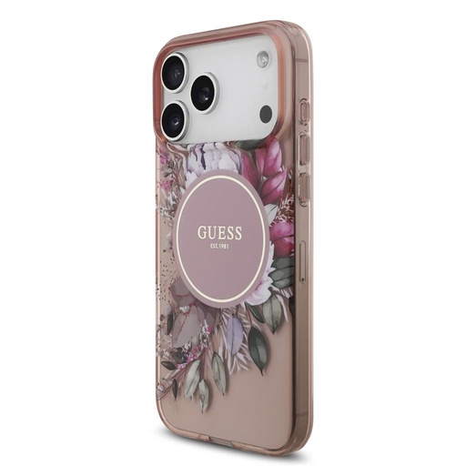 Guess IML Flowers Strap MagSafe iPhone 17 Pro Max (Roz)