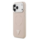 Guess PU Leather Triangle Logo MagSafe iPhone 17 Pro Max (Rózsaszín)