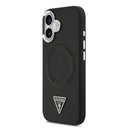 Guess PU Leather Triangle Logo MagSafe iPhone 17 (Fekete)