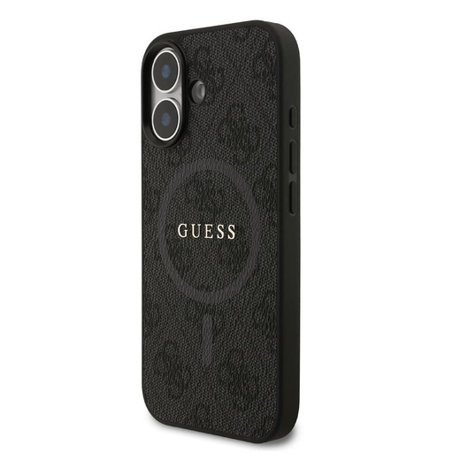 Guess PU Leather 4G Colored Ring MagSafe iPhone 17 (Negru)
