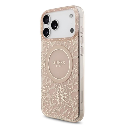 Guess IML Flowers Allover Strap MagSafe iPhone 17 Pro Max (Roz)