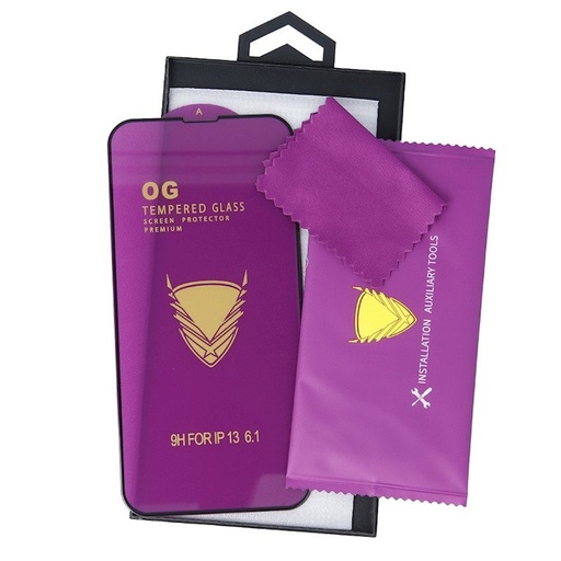 Apple iPhone 15 & iPhone 16 OG Premium sticlă securizată (Transparent negru cu margine)