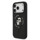 Karl Lagerfeld Liquid Silicone Karl and Choupette MagSafe tok iPhone 17 Pro (Fekete) - KLHMP17LSCMKCRHK