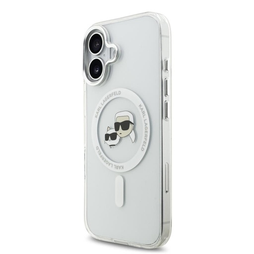 Karl Lagerfeld IML K&CH Heads Metal Frame MagSafe husă iPhone 17 (Transparent) - KLHMP17SHLSKCH