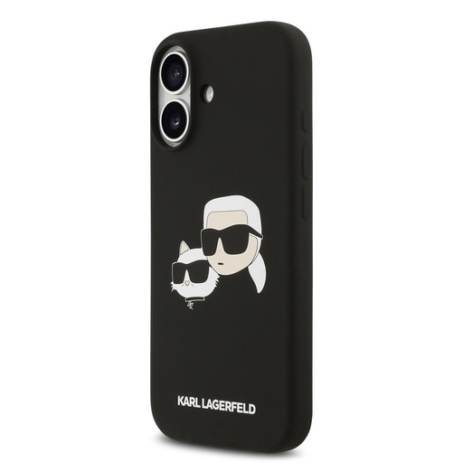 Karl Lagerfeld Liquid Silicone Double Heads MagSafe husă iPhone 17 (Negru) - KLHMP17SSKCHPPLK