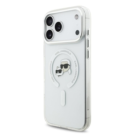 Karl Lagerfeld IML K&CH Heads Metal Frame MagSafe husă iPhone 17 Pro Max (Transparent) - KLHMP17XHLSKCH