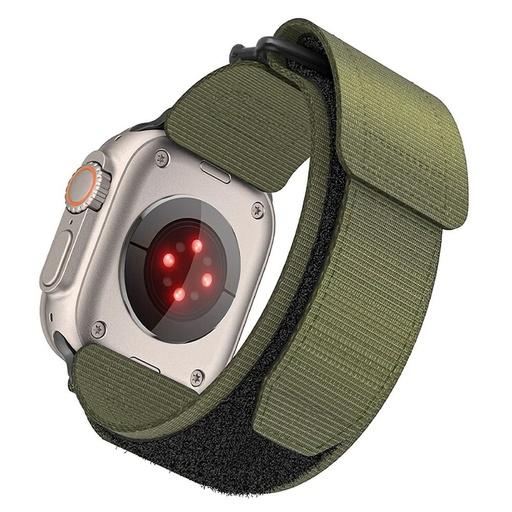 Forcell F-Design FA05 nylon cu arici curea Apple Watch 42 / 44 / 45 / 49 mm (Verde)