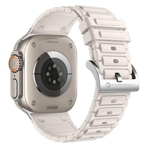 Forcell F-Design FA06 silicon curea Apple Watch 42 / 44 / 45 / 49 mm (Alb)