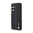 BMW M PU Leather Perforated Stripes and Metal Logo Magnetic Samsung Galaxy S26 (Kék)