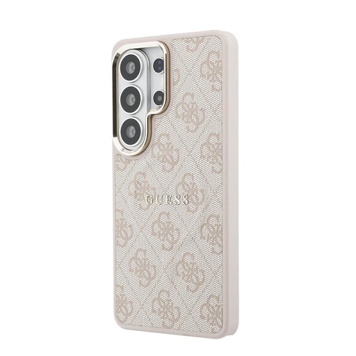 Guess PU Leather 4G Auriu Frame Magnetic Samsung Galaxy S26 Ultra (Roz)