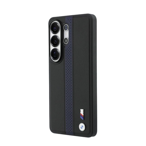 BMW M PU Leather Perforated Stripes and Metal Logo Magnetic Samsung Galaxy S26 Ultra (Albastru)