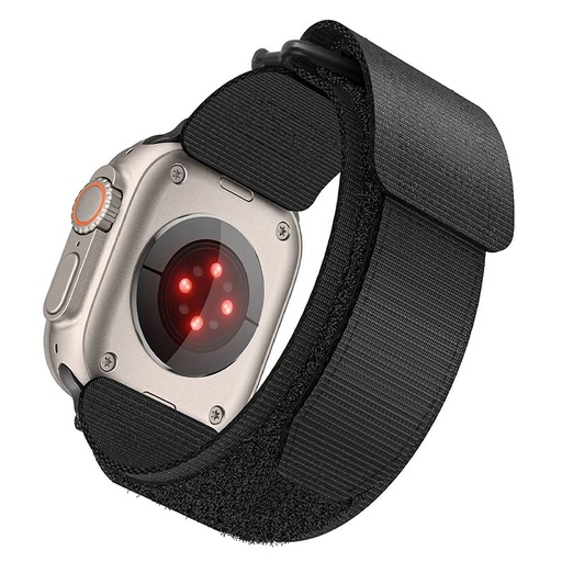 Forcell F-Design FA05 nylon cu arici curea Apple Watch 42 / 44 / 45 / 49 mm (Negru)