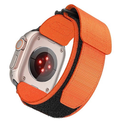 Forcell F-Design FA05 nylon cu arici curea Apple Watch 42 / 44 / 45 / 49 mm (Portocaliu)