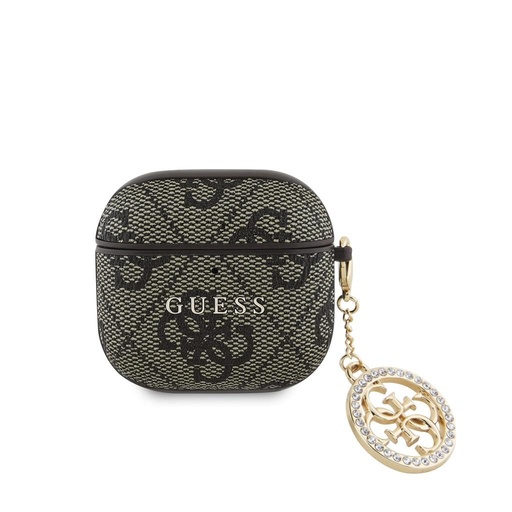 Guess 4G Script PC/PU Charm husă AirPods 4 (Maro)