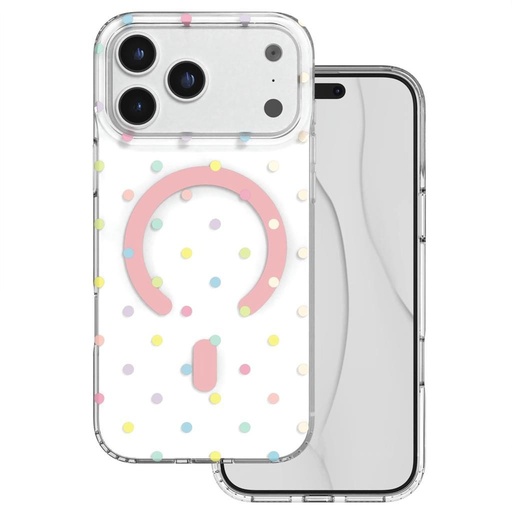 Apple iPhone 17 Pro Max / Apple iPhone 18 Pro Max Bubble Dots MagSafe husă spate (Alb)