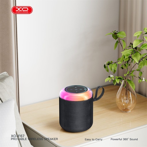 XO F67 LED Dazzle portabil Bluetooth difuzor (Negru)