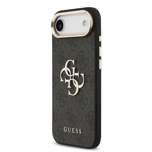 Guess PU Leather 4G Metal Logo Auriu Frame husă iPhone Air (Negru)