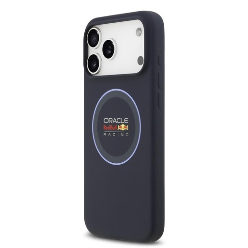 Roșu Bull Silicone Albastru Ring MagSafe husă iPhone 17 Pro Max (Albastru închis)