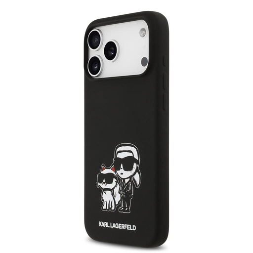 Karl Lagerfeld Liquid Silicone K&CH Sketch MagSafe husă iPhone 17 Pro Max (Negru)