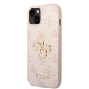 Guess PU 4G Metal Logo tok iPhone 15 (Rózsaszín)