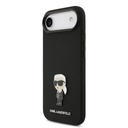 Karl Lagerfeld Liquid Silicone Metal Ikonik tok iPhone Air (Fekete)