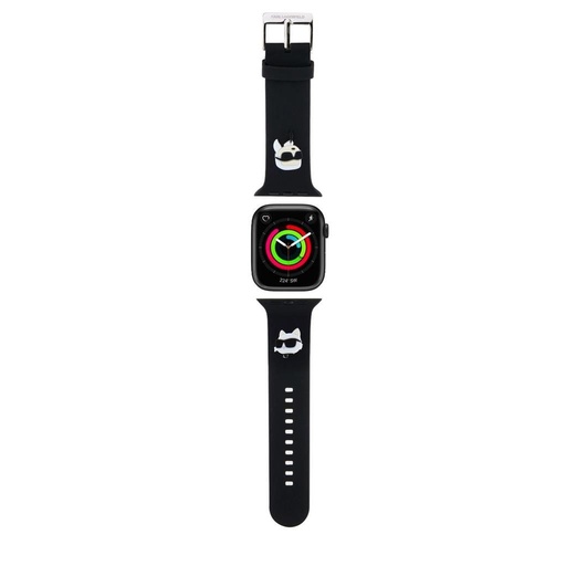 Karl Lagerfeld Karl and Choupette Head NFT Strap for Apple Watch 38/40/41 (Negru)