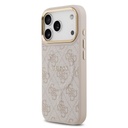 Guess PU Leather 4G Gold Frame MagSafe tok iPhone 17 Pro (Rózsaszín)