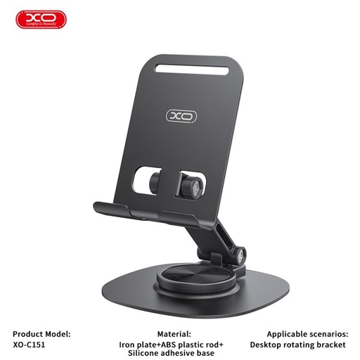 XO C151 metal 360°-ban rotativ de birou suport (Negru)